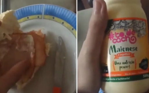 Se preparó un sándwich y quiso agregarle mayonesa pero se confundió y cometió un error inesperado