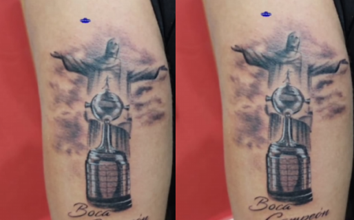 Un hincha de Boca no aguantó y se tatuó la Copa Libertadores antes que se juegue la final