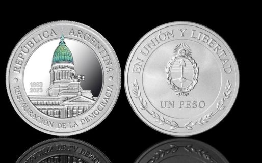 El Banco Central emitirá una moneda de un peso conmemorativa de plata por los 40 años de democracia