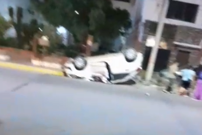 Choque y vuelco en Ruta 3