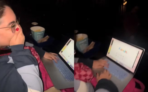 Hacía home office desde una sala de cine y recibió un pedido de emergencia de su jefe