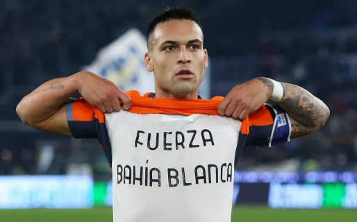 Lautaro Martínez hizo un gol y les envió un sentido mensaje a los afectados por el temporal en Bahía Blanca
