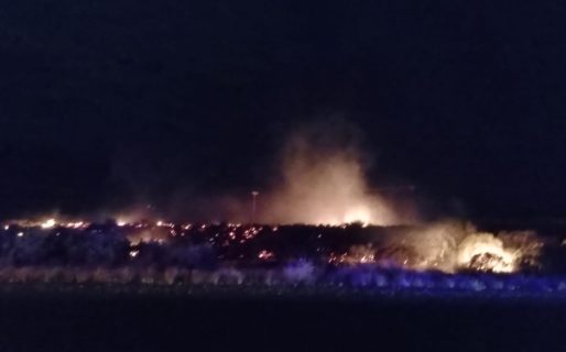 Investigan un incendio de pastizales sobre ruta 1 frente al Faro San Jorge