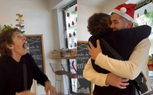 Sorprendió a su mamá después de ocho años sin verla y su reacción conmovió a todos en las redes sociales