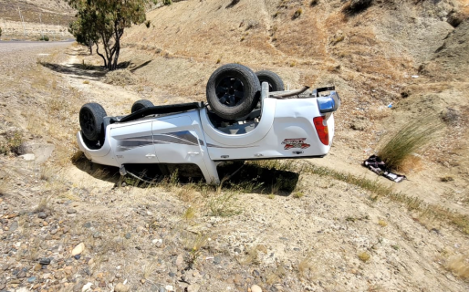 Volcó en el camino a Laprida