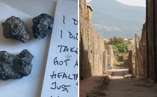 Los médicos le detectaron una terrible enfermedad y ella asegura que es porque se robó piedras del Vesubio