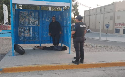 Fue sorprendido robándose un neumático, se resistió a los oficiales e intentó agredirlos