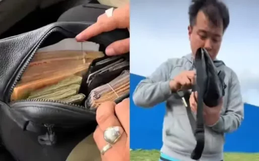 La reacción viral de un hombre cuando le devolvieron una riñonera con miles de pesos que había perdido