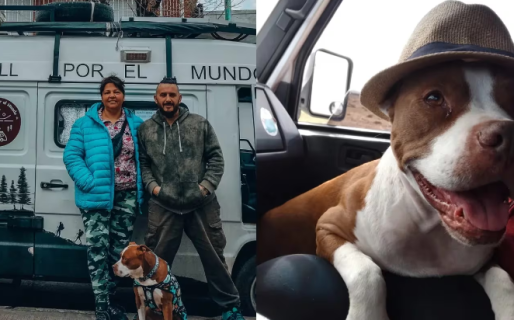 Se conocieron por redes, vendieron todo para comprarse un motorhome y viajar con su pitbull