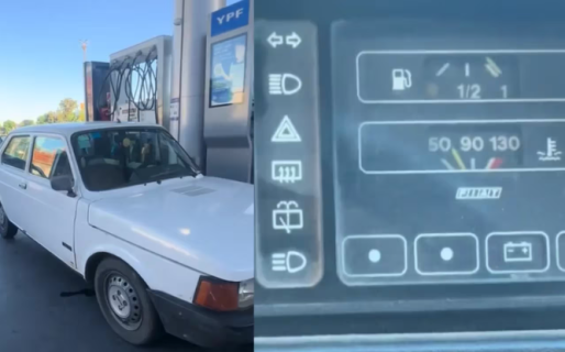 Fue a una estación de servicio con un Fiat 147, llenó el tanque y mostró cuánto gastó