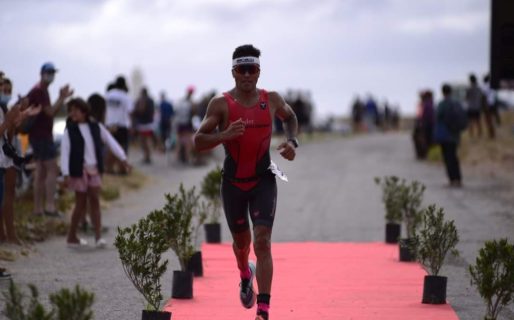 El comodorense Marcos Hernández, en preparación para el Iron Man de La Paz