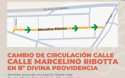 Cambio de circulación en la calle Padre Marcelino Ribotta del barrio Divina Providencia
