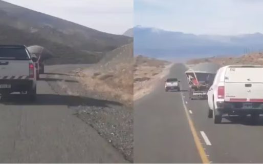 Dos hombres registraron el momento en que se cruzaron con un “ovni” en una ruta de Neuquén
