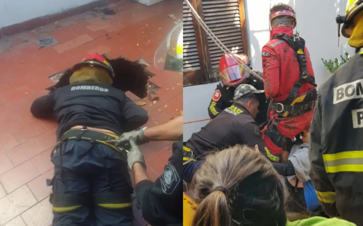 Rescataron a una jubilada de 85 años que cayó a un pozo ciego en su casa