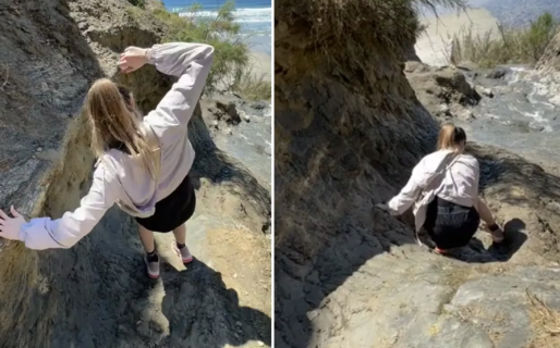 Grabó a su novia mientras hacía senderismo y todo terminó de la peor manera: “No te muevas”