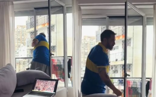Un hincha de Boca salió al balcón a festejar el triunfo en el Superclásico y se desmayó
