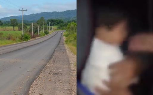 Encontraron a un bebé caminando descalzo en medio de una ruta: la insólita justificación de sus papás