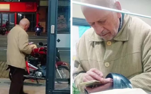 Llamó a un repartidor de comida para entregar un pedido y cuando lo vio no pudo contener su conmoción