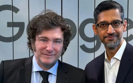 Javier Milei fue recibido por el CEO de Google, quien le dio un regalo muy especial