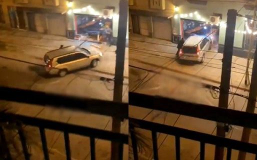 Lo echaron por violento y estrelló su auto contra el frente de un bar