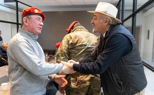 Macharashvili recibió a los soldados apostados en Diadema durante la Guerra de Malvinas