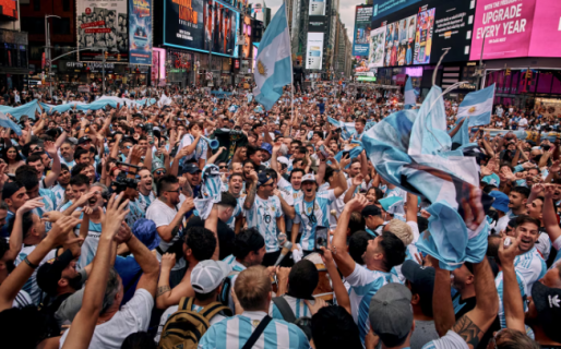 Copa América: el espectacular banderazo de los hinchas argentinos en Nueva York antes del partido con Chile