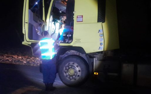 Un camionero chileno manejaba borracho por la Ruta 40 y realizando maniobras peligrosas