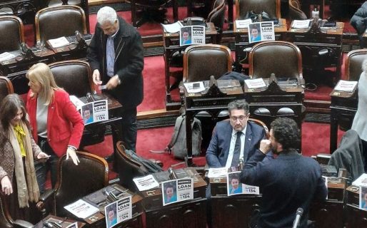 “Buscamos a Loan”: los carteles que aparecieron durante la sesión por la Ley Bases en Diputados