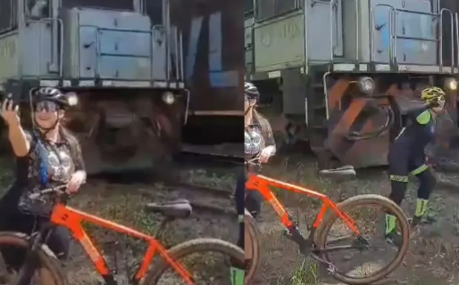 Una ciclista fue atropellada en la cabeza por un tren cuando intentó sacarse una selfie