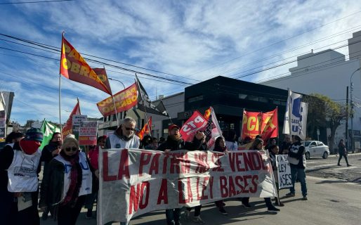 Movilización en contra de la Ley Bases: “Los que apoyan la Ley Bases como el Gobernador Torres, son infames traidores a la Patria”
