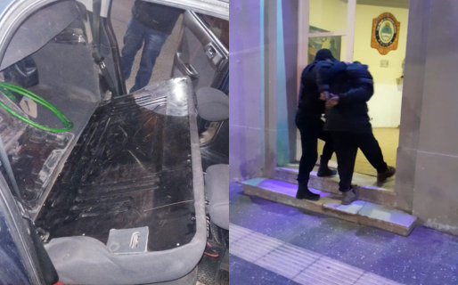 Robaron elementos de un auto estacionado y los atraparon