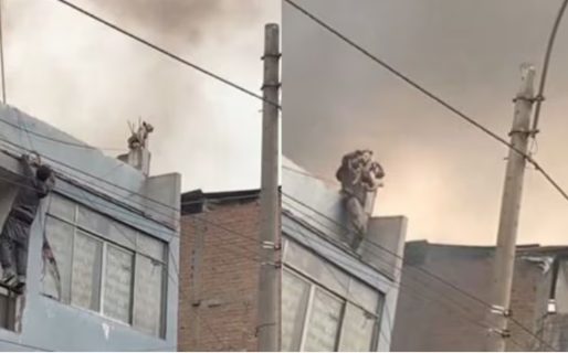 Un hombre rescató a un perro de un incendio y se convirtió en héroe