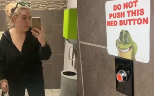 Entró a un baño público y lo que encontró la descolocó por completo