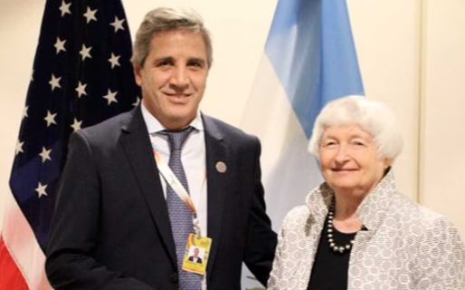 Caputo se reunió con la secretaria del Tesoro en busca del apoyo de los EEUU para la negociación con el FMI