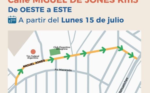 Cambiarán el sentido de circulación en la calle Miguel de Jones