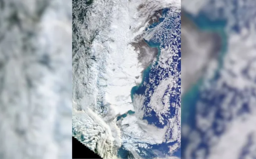 La increíble imagen satelital de la NASA en la que se ve la Patagonia completamente nevada