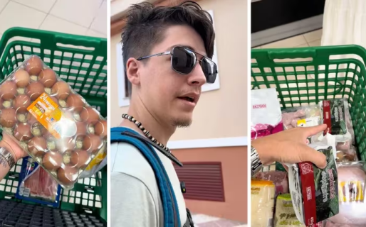 Un argentino mostró cuántos productos pudo comprar en un supermercado de España con 100 euros