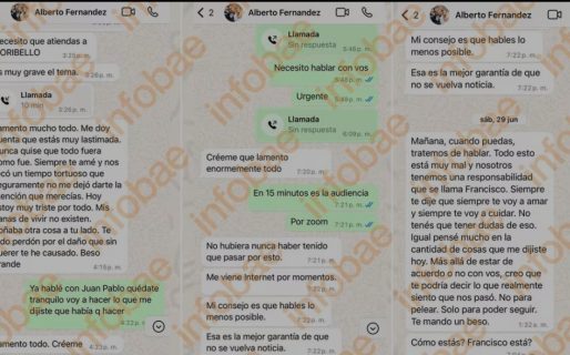 Los chats de Alberto Fernández a Fabiola Yañez el día que desistió de hacer la denuncia: “Mi consejo es que hables lo menos posible”