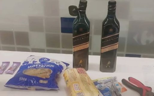 Intentó robar fideos, polenta y dos botellas de whisky y fue detenido