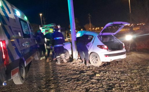 Un vehículo terminó contra una palma de luz y su conductor resultó lesionado