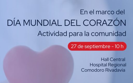 Este viernes realizarán una actividad para la comunidad en el marco del Día Mundial del Corazón
