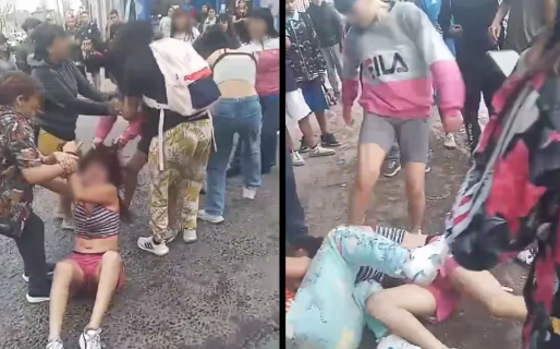 Decenas de alumnas y madres de un colegio secundario protagonizaron una violenta pelea