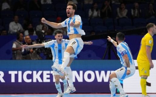 Mundial de Futsal: la Selección Argentina debutó con un triunfazo ante Ucrania