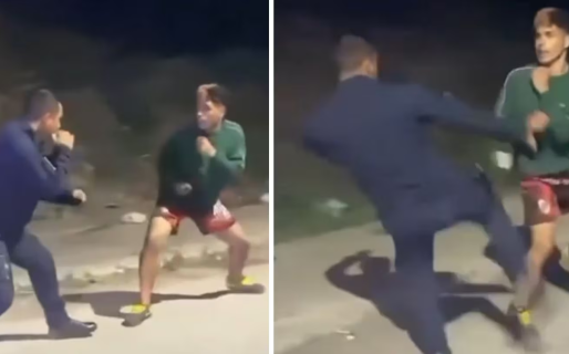 Difunden un video de una violenta pelea mano a mano entre un policía y un ladrón