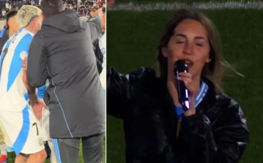 La reacción de Scaloni y De Paul con la joven que cantó el hit de la Selección Argentina