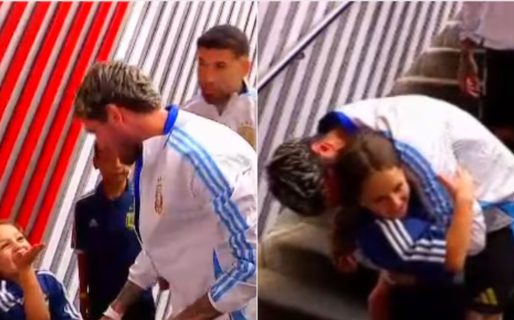 El tierno momento de Rodrigo De Paul con su hija antes del partido entre la Selección argentina y Bolivia