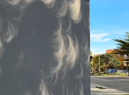 Eclipse desde Comodoro: por qué se veían “lunas” en las sombras de los árboles