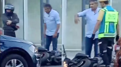 Enzo Francescoli chocó contra una moto