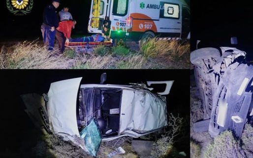 Accidente en Ruta 25: Dos personas sufrieron con lesiones leves tras vuelco vehicular