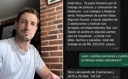 Le ofreció trabajo a un pintor para “darle una mano” pero terminó indignado con el precio que le pidió